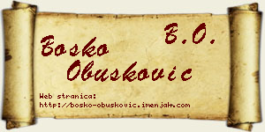 Boško Obušković vizit kartica